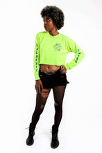 Load image into Gallery viewer, Neon Green Long Sleeve Crop Top
