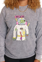 Load image into Gallery viewer, Astronaut Zombie Grey Acid Wash Long Sleeve
